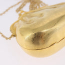 GUCCI GG Chain Shoulder Pouch Metal Gold Auth 200279V-9