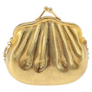 GUCCI GG Chain Shoulder Pouch Metal Gold Auth 200279V-2