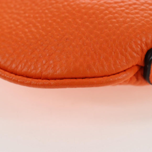 GUCCI Logo Micro Shoulder Bag Leather Orange Silver 821831 Auth 200280V