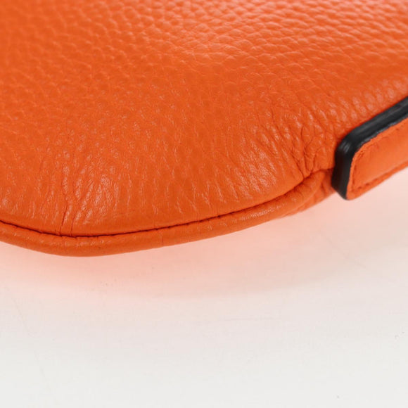 GUCCI Logo Micro Shoulder Bag Leather Orange Silver 821831 Auth 200280V