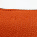 GUCCI Logo Micro Shoulder Bag Leather Orange Silver 821831 Auth 200280V-21