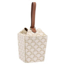 CELINE Triomphe Hand Bag PVC Leather Ivory Gold Auth 200281SAM-1