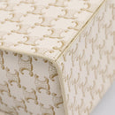 CELINE Triomphe Hand Bag PVC Leather Ivory Gold Auth 200281SAM-12