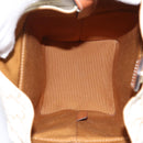 CELINE Triomphe Hand Bag PVC Leather Ivory Gold Auth 200281SAM-14