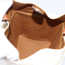 CELINE Triomphe Hand Bag PVC Leather Ivory Gold Auth 200281SAM-15