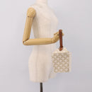CELINE Triomphe Hand Bag PVC Leather Ivory Gold Auth 200281SAM-18