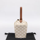 CELINE Triomphe Hand Bag PVC Leather Ivory Gold Auth 200281SAM-19