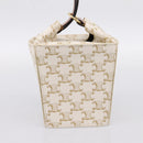 CELINE Triomphe Hand Bag PVC Leather Ivory Gold Auth 200281SAM-4