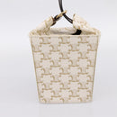 CELINE Triomphe Hand Bag PVC Leather Ivory Gold Auth 200281SAM-5