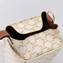 CELINE Triomphe Hand Bag PVC Leather Ivory Gold Auth 200281SAM-6