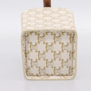 CELINE Triomphe Hand Bag PVC Leather Ivory Gold Auth 200281SAM-9