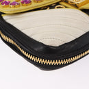Miu Miu Biker Studs Shoulder Bag Leather Black Gold Auth 200282V-15