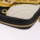 Miu Miu Biker Studs Shoulder Bag Leather Black Gold Auth 200282V-16