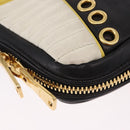 Miu Miu Biker Studs Shoulder Bag Leather Black Gold Auth 200282V-17