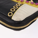 Miu Miu Biker Studs Shoulder Bag Leather Black Gold Auth 200282V-18