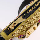 Miu Miu Biker Studs Shoulder Bag Leather Black Gold Auth 200282V-20