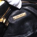 Miu Miu Biker Studs Shoulder Bag Leather Black Gold Auth 200282V-21