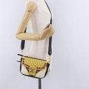 Miu Miu Biker Studs Shoulder Bag Leather Black Gold Auth 200282V-27