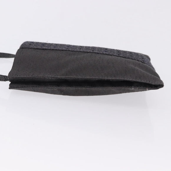 HERMES Her Line Pochette Shoulder Bag Canvas Gray Auth 200286