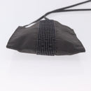 HERMES Her Line Pochette Shoulder Bag Canvas Gray Auth 200286-5