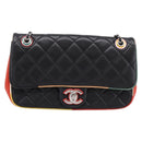 CHANEL Matelasse27 Chain Shoulder Bag Lamb Skin Black Silver CC Auth 200287SAM-13