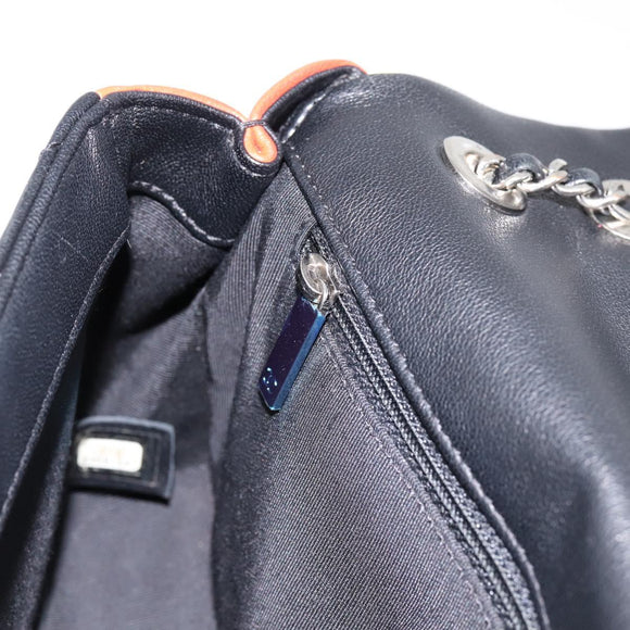 CHANEL Matelasse27 Chain Shoulder Bag Lamb Skin Black Silver CC Auth 200287SAM