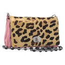 Miu Miu Matelasse Chain Shoulder Bag Harako Leather Pink Silver Auth 200288-1