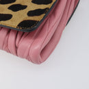 Miu Miu Matelasse Chain Shoulder Bag Harako Leather Pink Silver Auth 200288-9