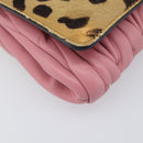 Miu Miu Matelasse Chain Shoulder Bag Harako Leather Pink Silver Auth 200288-14