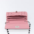 Miu Miu Matelasse Chain Shoulder Bag Harako Leather Pink Silver Auth 200288-10