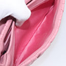 Miu Miu Matelasse Chain Shoulder Bag Harako Leather Pink Silver Auth 200288-11