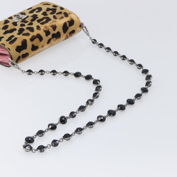 Miu Miu Matelasse Chain Shoulder Bag Harako Leather Pink Silver Auth 200288