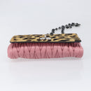 Miu Miu Matelasse Chain Shoulder Bag Harako Leather Pink Silver Auth 200288-5