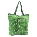 Miu Miu Tote Bag Nylon Green Silver Auth 200289A-1