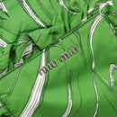 Miu Miu Tote Bag Nylon Green Silver Auth 200289A-17