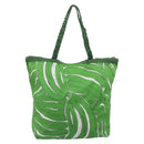 Miu Miu Tote Bag Nylon Green Silver Auth 200289A-2