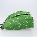 Miu Miu Tote Bag Nylon Green Silver Auth 200289A-4
