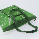Miu Miu Tote Bag Nylon Green Silver Auth 200289A-6
