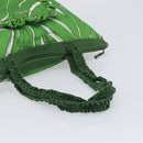 Miu Miu Tote Bag Nylon Green Silver Auth 200289A-7