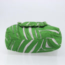 Miu Miu Tote Bag Nylon Green Silver Auth 200289A-5