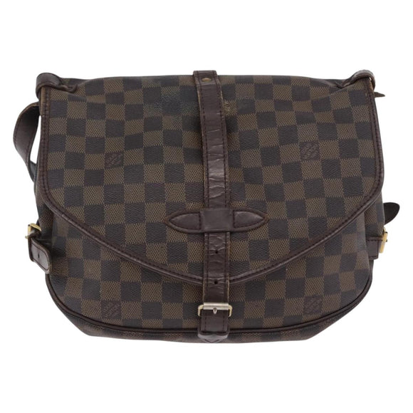 LOUIS VUITTON Damier Ebene Saumur 30 Shoulder Bag SPO N48081 LV Auth 200290
