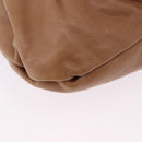 PRADA Shoulder Bag Leather Brown Silver Auth 200291V-15