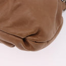 PRADA Shoulder Bag Leather Brown Silver Auth 200291V-16