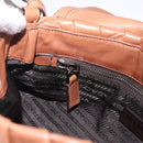 PRADA Shoulder Bag Leather Brown Silver Auth 200291V-24