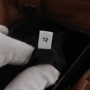 PRADA Shoulder Bag Leather Brown Silver Auth 200291V-9