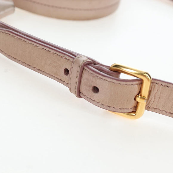 Miu Miu Matelasse Hand Bag Leather 2way Pink Gold Auth 200292V