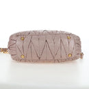 Miu Miu Matelasse Hand Bag Leather 2way Pink Gold Auth 200292V-5
