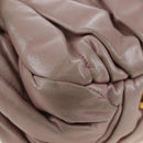 Miu Miu Matelasse Hand Bag Leather 2way Pink Gold Auth 200292V-18