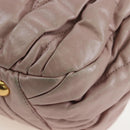 Miu Miu Matelasse Hand Bag Leather 2way Pink Gold Auth 200292V-19