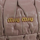 Miu Miu Matelasse Hand Bag Leather 2way Pink Gold Auth 200292V-20